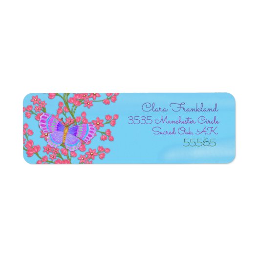 Étiquette Butterfly Garden 3D Whimsey (Devant)