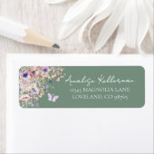 Étiquette Butterfly Wildflower Return Address (En situation)