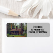 ÉTIQUETTE CABINE DE JOURNAL DANS LES BOIS RETOURNER ÉTIQUETT (En situation)