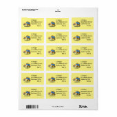 Étiquette Cabine de taxi caricaturale (Feuille entière)