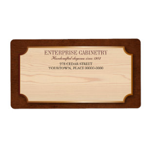 Étiquette Cabinetry en bois élégant