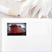 Étiquette Caboose rouge (En situation)