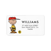 Étiquette cacahuètes | Charlie Brown Baseball Smile (Devant)