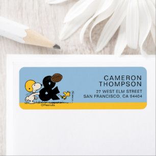Étiquette cacahuètes Football Snoopy & Woodstock