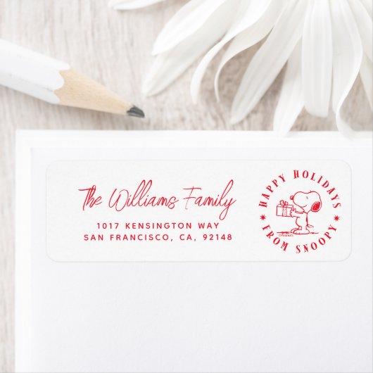 Étiquette cacahuètes | Joyeuses fêtes de Snoopy (En situation)