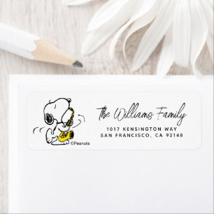 Étiquette cacahuètes Lecteur Snoopy Saxophone