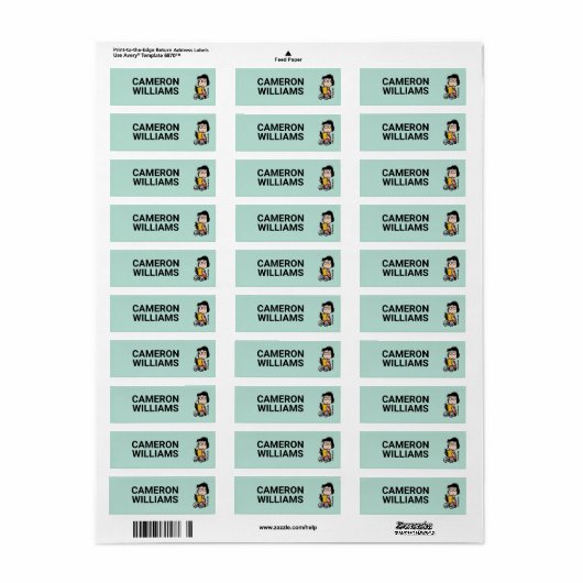 Étiquette cacahuètes | Lecture Marcie (Feuille entière)