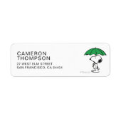 Étiquette cacahuètes | Parapluie vert Snoopy (Devant)