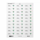 Étiquette cacahuètes | Parapluie vert Snoopy (Feuille entière)
