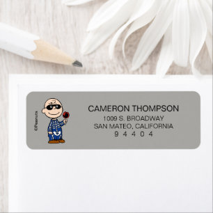 Étiquette cacahuètes   Skeleton Charlie Brown
