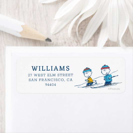 Étiquette cacahuètes | Ski d'hiver Motif des pistes (En situation)