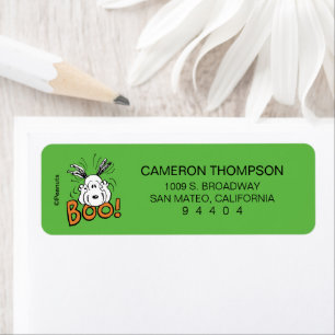 Étiquette cacahuètes Snoopy Boo