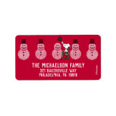 Étiquette cacahuètes | Snoopy Christmas Sweater Snowman (Devant)