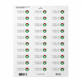 Étiquette cacahuètes | Snoopy Christmas Wreath & Bow (Feuille entière)