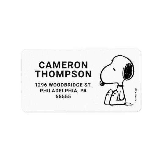 Étiquette cacahuètes | Snoopy En Bas (Devant)