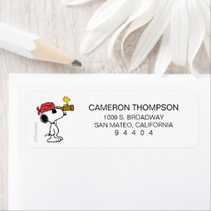 Étiquette cacahuètes Snoopy et bois de pirate