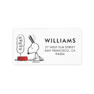 Étiquette cacahuètes Snoopy Ho Ho Ho Plat alimentaire