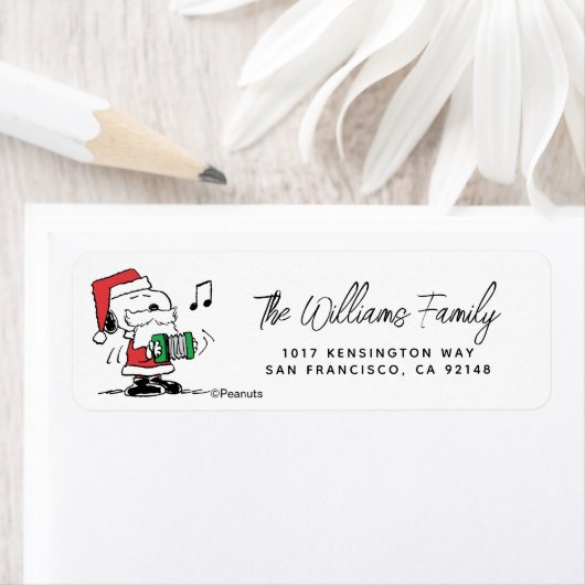 Étiquette cacahuètes | Snoopy Santa Claus Accordian (En situation)