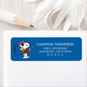 Étiquette cacahuètes Snoopy & Woodstock Pirates
