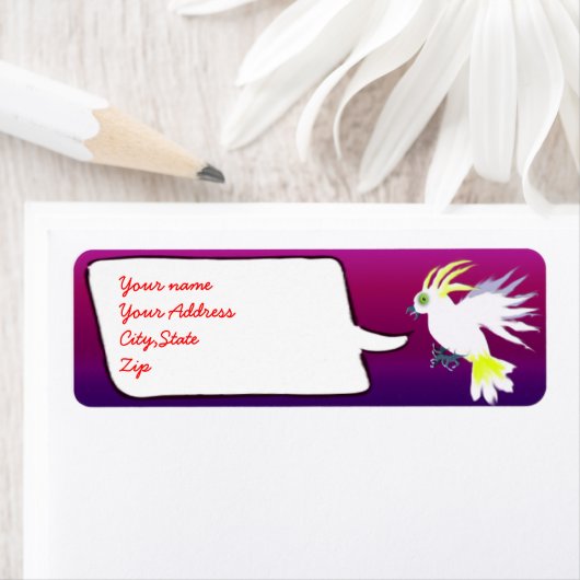 Étiquette cacatoès chatty (En situation)