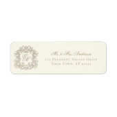 Étiquette Cachet de monogramme ivory pour adresse de retour (Devant)