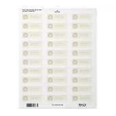 Étiquette Cachet de monogramme ivory pour adresse de retour (Feuille entière)
