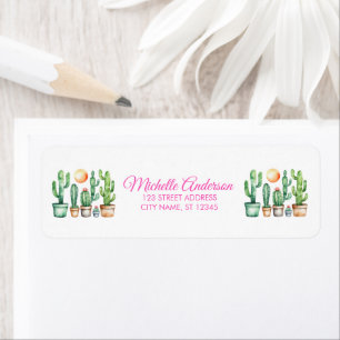 Étiquette Cactus Cactées Aquarelle Moderne Désert Plante Gra