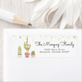 Étiquette Cactus de Noël espagnol Retourner l'adresse Étique (En situation)