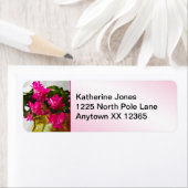 Étiquette Cactus de Noël rose Photographie florale Gros plan (En situation)