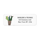 Étiquette Cactus Désert Script Moderne Succulents (Devant)