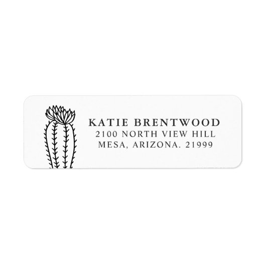 Étiquette Cactus en floraison | Adresse de retour (Devant)