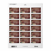 Étiquette Cactus et Succulents Noël Adresse de Noël (Feuille entière)