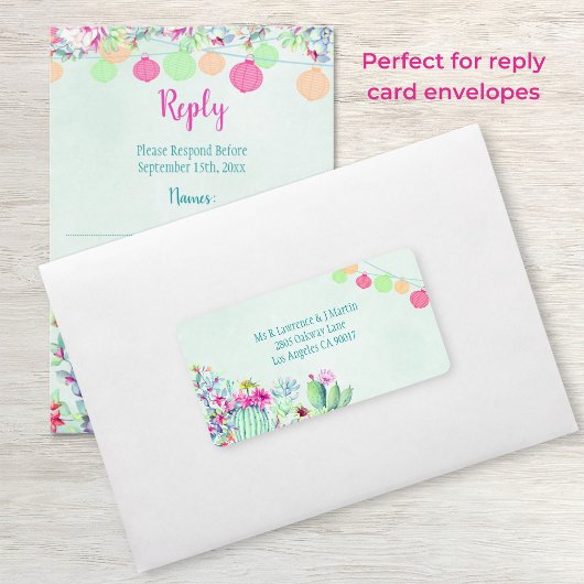 Étiquette Cactus Lantern Fiesta Succulents Mariage