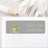 Étiquette Cactus Romantique Chic Fleurs Succulentes (En situation)