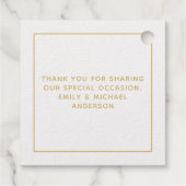 Étiquette-cadeau 12 Merci BAPTISME VRAI FOIL Croix de Christening (Dos)