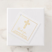 Étiquette-cadeau 12 Merci BAPTISME VRAI FOIL Croix de Christening (Avec boite)