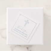 Étiquette-cadeau 12 Merci BAPTISME VRAI FOIL Croix de Christening (Avec boite)