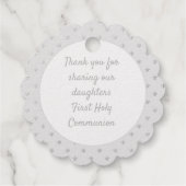 Étiquette-cadeau 12 VÉRITABLE FOIL Merci catholique 1ère COMMUNAUTÉ (Dos)