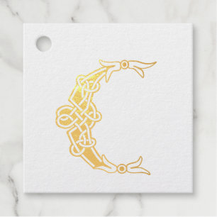 Étiquette-cadeau 16e siècle Celtic Knot Capitale décorative C