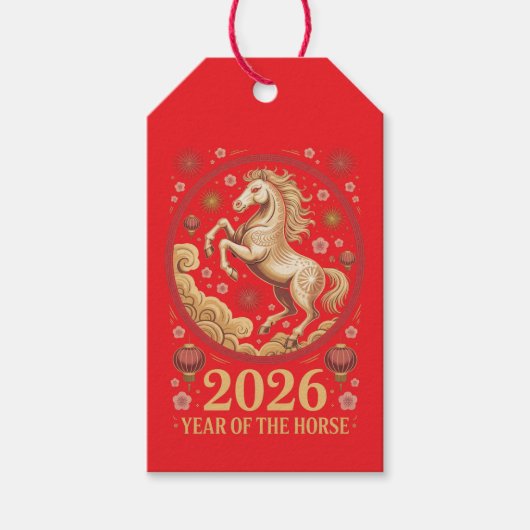 Étiquette cadeau 2026 Année du Cheval (Devant)