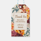 Étiquette cadeau 75e anniversaire Bourgogne Orange (Devant)