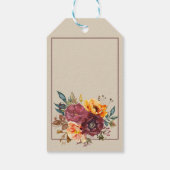 Étiquette cadeau 75e anniversaire Bourgogne Orange (Dos)