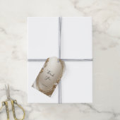 Étiquette cadeau à cadre doré orné de perles (Avec de la ficelle)