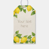 Étiquette cadeau à l'aquarelle de citrons et de fl (Devant)