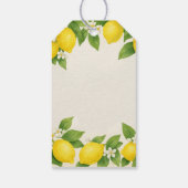 Étiquette cadeau à l'aquarelle de citrons et de fl (Dos)