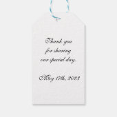 Étiquette cadeau à motif floral rose et bleu (Dos)