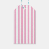 Étiquette cadeau à rayures verticales rose et blan (Dos)