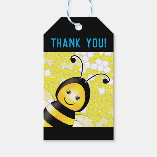 Étiquette Cadeau Abeille Joyeuse (Devant)