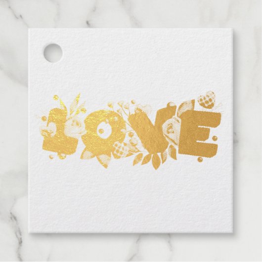 Étiquette-cadeau Aimer le texte dans les lettres en caractères gras (Devant)