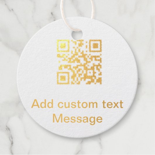 Étiquette-cadeau Ajouter Q R code ajouter nom texture message simpl (Devant)